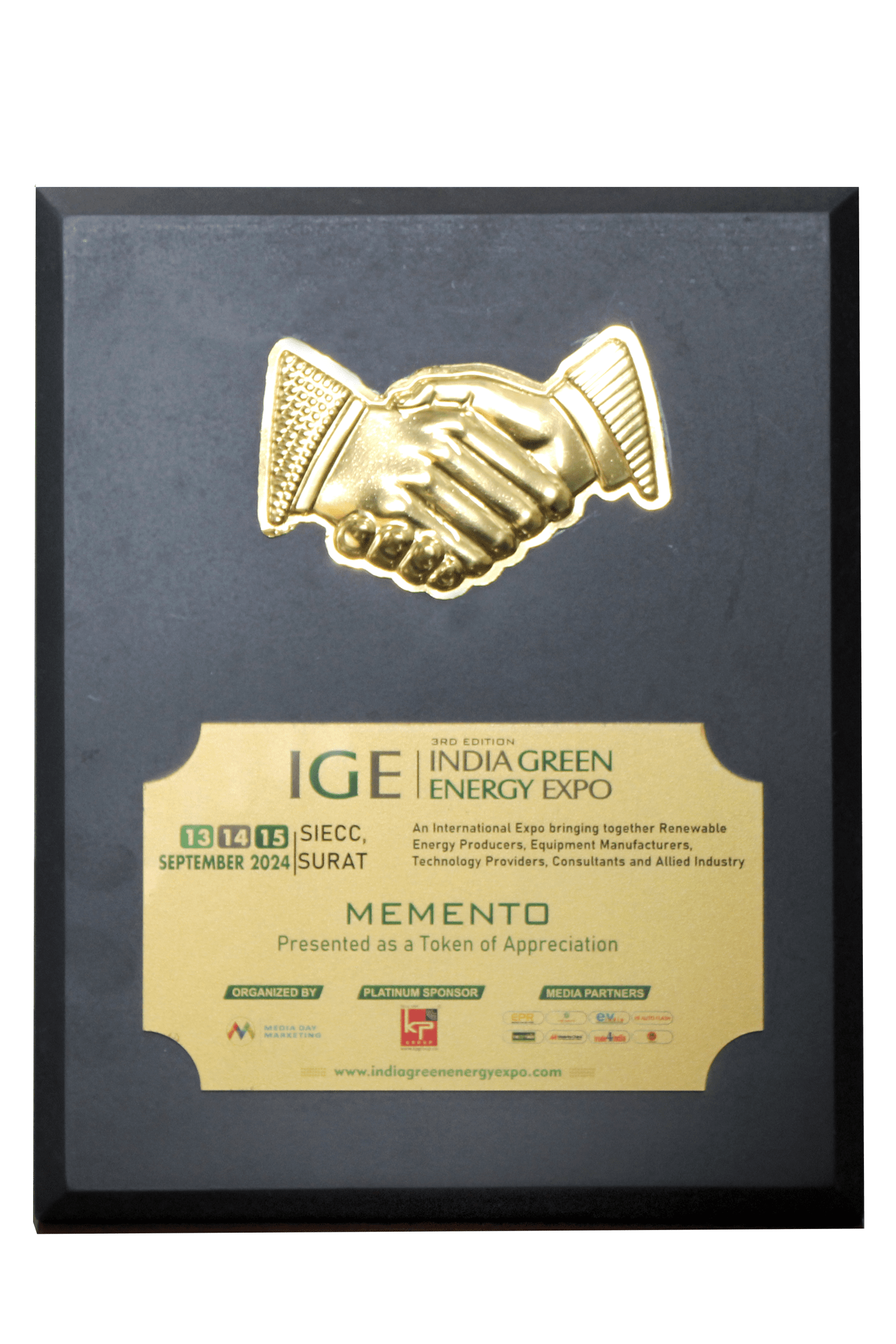 IGE - INDIA GREEN ENERGY EXPO - AWARD